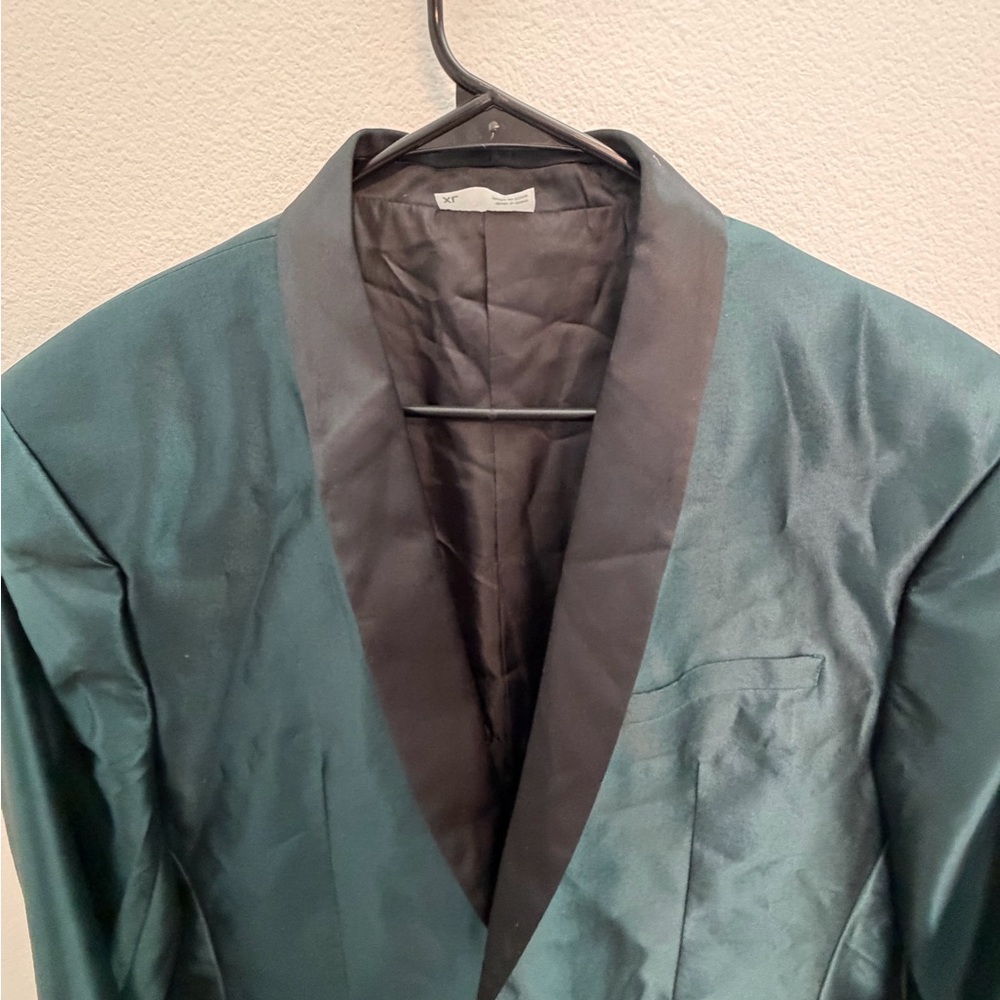 Teal Satin Finish Blazer Jacket – US XL - Picture 3 of 5